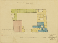 206627 Plattegrond van de begane grond van het voormalige paleis van koning Lodewijk Napoleon (Wittevrouwenstraat 7-11) ...